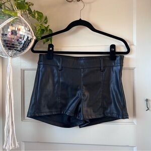 wild fable Black High-Waist Faux Leather Shorts
